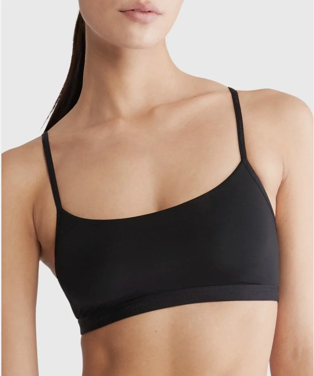Calvin Klein Women's Form to Body Unlined Bralette QF6757 Black XS Full Coverage